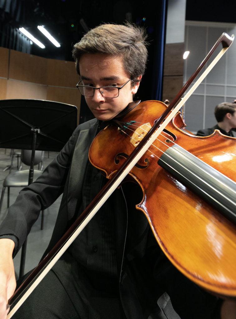 Walton Orchestra student playing viola